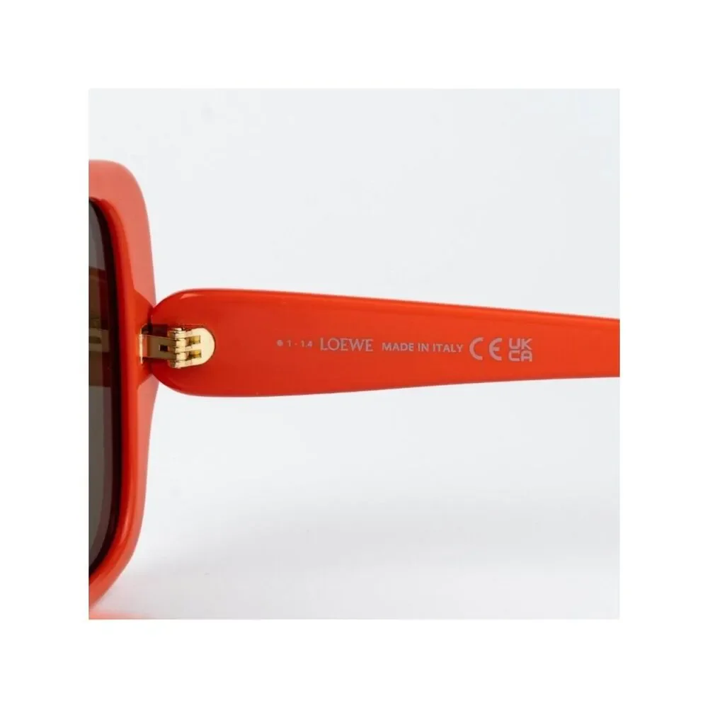 Loewe Women Sunglasses Orange Brown Square LW40134U 42E NEW AUTHENTIC